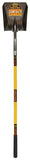 Structron 49732 Square Point Shovel, 9-1/2 in W Blade, 14 ga Gauge, Carbon Spring Steel Blade, Fiberglass Handle