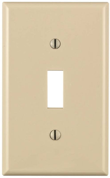 Leviton 024-80701-00T Wallplate, 4-1/2 in L, 2-3/4 in W, 1 -Gang, Nylon, Light Almond, Smooth