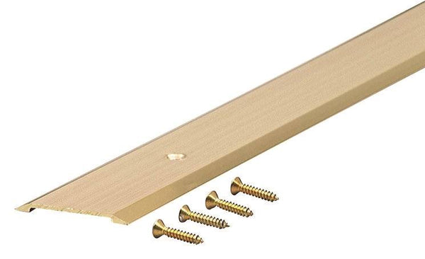 M-D 09563 Saddle Threshold, 36 in L, 1-3/4 in W, Aluminum, Bright Gold