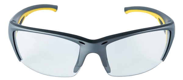 3M 90212-HZ4-NA Safety Eyewear, Anti-Fog, Scratch-Resistant Lens, Plastic Frame, Gray/Yellow Frame, UV Protection: Yes