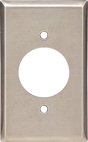 WALL PLATE RND HOLE 1G SS 1PK