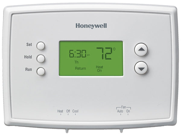 Honeywell RTH2410 Series RTH2410B1019 OG Programmable Thermostat, 24 V, 40 to 99 deg F Control, Backlit Display