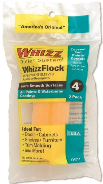 WHIZZ 34011 Paint Roller Cover, 4 in L, Flock Cover