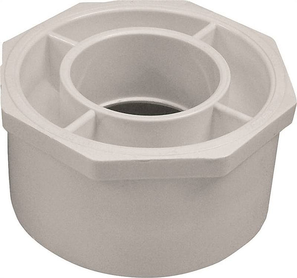 LASCO 437420BC Reducing Bushing, 4 x 2 in, Spigot x Slip, PVC, SCH 40 Schedule