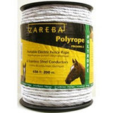 Zareba PR656W6-Z Polyrope, 6-Conductor, Stainless Steel Conductor, White, 656 ft L