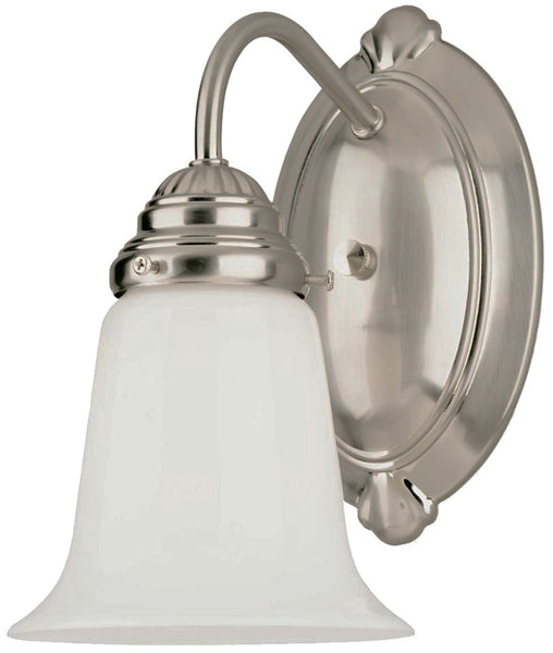 Westinghouse 6649600 Wall Fixture, 120 V, 1-Lamp, Incandescent, LED Lamp, Metal Fixture, Brushed Nickel Fixture