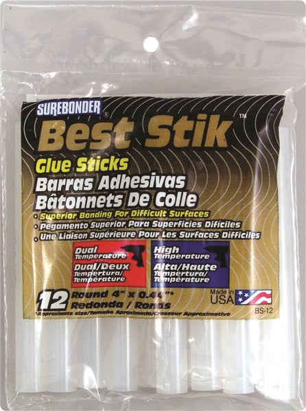 SUREBONDER Best Stik BS-12 Glue Stick, Solid, Odorless, Clear