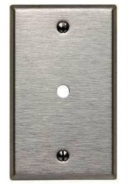 Leviton 003-84013-000 Wallplate, 4-1/2 in L, 2-3/4 in W, 1 -Gang, Stainless Steel, Stainless Steel