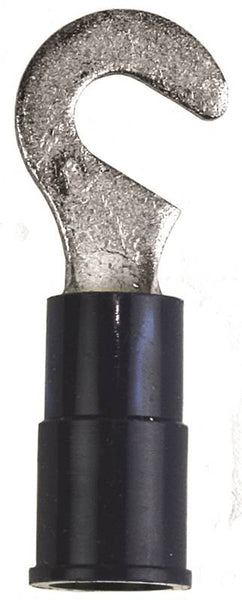 Jandorf 60891 Hook Terminal, 16 to 14 AWG Wire, #6 Stud, Vinyl Insulation, Copper Contact, Blue