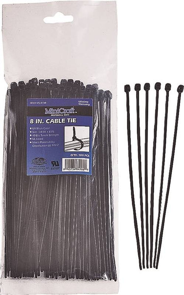 ProSource CV200SW-1003L Cable Tie, 50 mm Max Bundle Dia, Self-Lock Locking, Nylon, Black