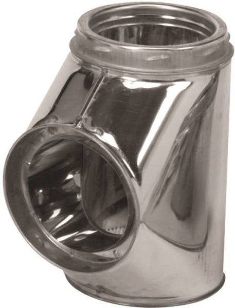 SELKIRK 207100 Insulated Chimney Tee with Cap, 6-7/8 in Connection, Stainless Steel