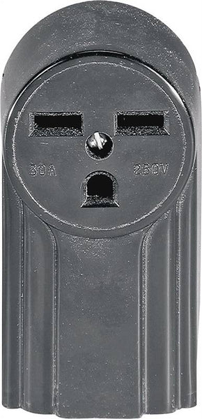 Eaton Cooper Wiring WD1232 Power Receptacle, 2 -Pole, 250 V, 30 A, NEMA: NEMA 6-30R, Black