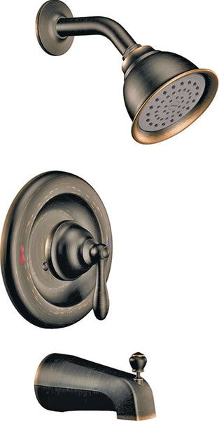 Moen Caldwell Series 82496EPBRB Tub and Shower Faucet, Stainless Steel, Mediterranean Bronze