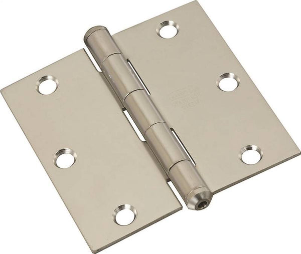 National Hardware N830-275 Door Hinge, Stainless Steel, Zinc, Non-Rising, Removable Pin, Full-Mortise Mounting, 50 lb