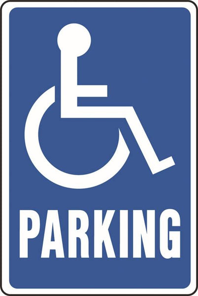 HY-KO HW-13 Traffic Sign, Rectangular, PARKING ONLY, White Legend, Blue Background, Aluminum