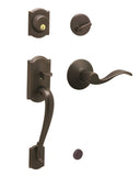 Schlage Camelot Series F60VCAM/ACC716 Handleset, 1 Grade, Keyed Different Key, Solid Brass, Aged Bronze, C Keyway