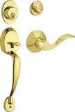 Schlage Plymouth Series F60V PLY/ACC 505 Handleset, 1 Grade, Keyed Different Key, Solid Brass, Brass, C Keyway