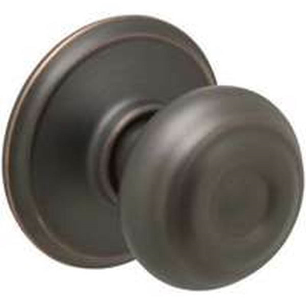 Schlage Georgian Series F170VGEO716 Dummy Door Knob with Camelot Trim, Steel, Aged Bronze