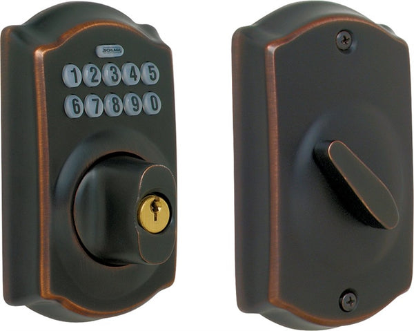 Schlage BE365VCAM716 Deadbolt, 2 Grade, Zinc, Aged Bronze, 2-3/8, 2-3/4 in Backset, C Keyway