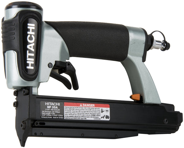 Metabo HPT NP35AM Micro Pin Nailer, 100 Magazine, 90 deg Collation, Strip Collation, 0.02 scfm Air