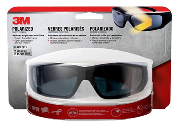 3M 90214-HZ4-NA Polarized Safety Eyewear, Anti-Fog, Scratch-Resistant Lens, Black Frame, UV Protection: Yes