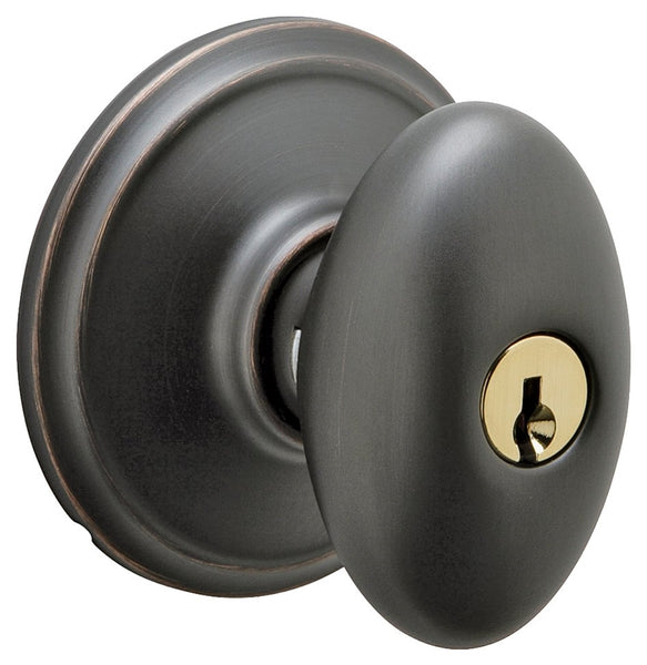 Schlage Siena Series F51A VSIE716 Keyed Entry Lock, Brass, Aged Bronze