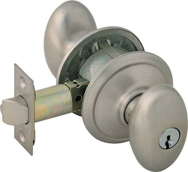 Schlage Siena Series F51A V SIE619 Keyed Entry Lock, Solid Brass, Satin Nickel