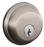 Schlage B60NV619 KA4 Deadbolt, Satin Nickel, 2-3/8 x 2-3/4 in Backset, C Keyway