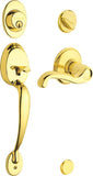 Schlage Plymouth Series F60V PLY/FLA 505 Handleset, 1 Grade, Keyed Different Key, Brass, Brass, 2-3/8 x 2-3/4 in Backset