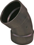 Thrifco Plumbing 6792503 1/8 Bend Pipe Elbow, 3 in, Hub, 45 deg Angle, ABS, Black