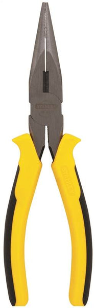 STANLEY 84-032 Nose Plier, 8 in OAL, Black/Yellow Handle, Ergonomic Handle, 15/16 in W Jaw, 2-29/64 in L Jaw