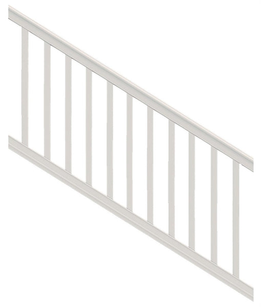 Xpanse Premier 73012466 Stair Rail Kit with Baluster, 6 ft L Actual, Square Profile, Polymer, White