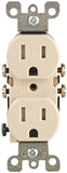 Leviton N04-T5320-00T Duplex Receptacle, 2 -Pole, 15 A, 125 V, Push-In, Side Wiring, NEMA: 5-15R, Light Almond