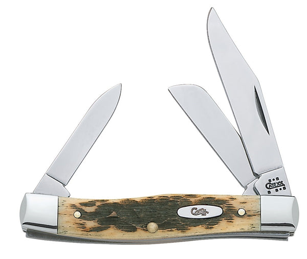 CASE 00079 Folding Pocket Knife, 2.57 in Clip, 1.88 in Sheep Foot, 1.76 in Pen L Blade, Chrome Vanadium Steel Blade