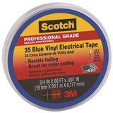 Scotch 10836-DL-10 Electrical Tape, 66 ft L, 3/4 in W, PVC Backing, Blue