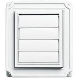 BUILDERS EDGE 140037079001 Exhaust Vent, 8 in OAL, 7 in OAW, 12 sq-in Net Free Ventilating Area, White