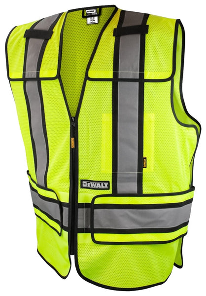 DeWALT DSV421-S/L Adjustable Safety Vest, L/S, Polyester, Green, Zip-N-Rip Closure