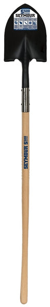 SEYMOUR S500 Industrial 49344 Shovel, 9-1/2 in W Blade, 14 ga Gauge, Steel Blade, Hardwood Handle, Long Handle