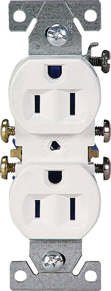 Eaton Wiring Devices 270W Duplex Receptacle, 2 -Pole, 15 A, 125 V, Push-in, Side Wiring, NEMA: 5-15R, White