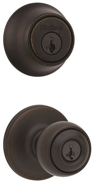 Kwikset 690P-11PCP Combination Lockset, 3 Grade, Keyed Key, Venetian Bronze, 2-3/8 x 2-3/4 in Backset, K6 Keyway