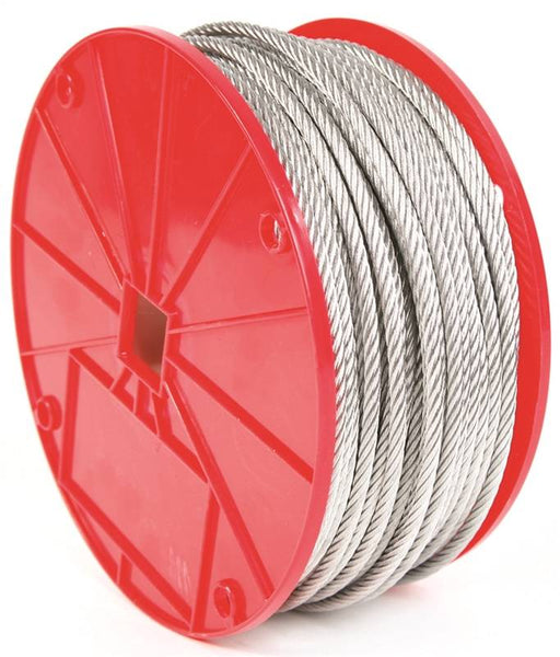 Koch 003292/695911 Aircraft Cable, 3/8 in Dia, 250 ft L, 2880 lb Working Load, Galvanized