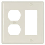 Eaton Wiring Devices 2157LA-BOX Combination Wallplate, 4-1/2 in L, 2-3/4 in W, Standard, 2 -Gang, Thermoset