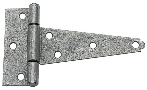 National Hardware N129-395 T-Hinge, 5 in H Frame Leaf, Steel, Galvanized, 48 lb