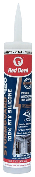 Red Devil STORMGUARD 787 Silicone Sealant, Clear, 10 to 100 deg F, 300 mL Cartridge