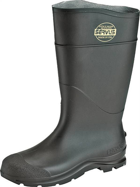 Servus 18821-12 Non-Insulated Knee Boots, 12, Black, PVC Upper, Insulated: No