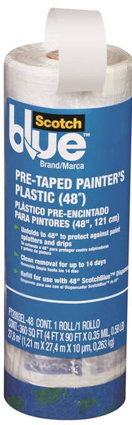 ScotchBlue PT2093EL-48 Painter's Tape, 30 yd L, 48 in W, Crepe Paper Backing, Blue