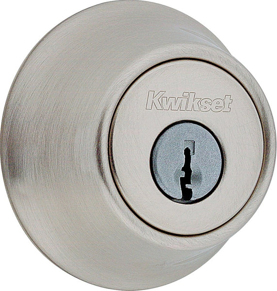 Kwikset 66015CPRCALRCSK6 Deadbolt, Metal, Satin Nickel, 2-3/8 to 2-3/4 in Backset