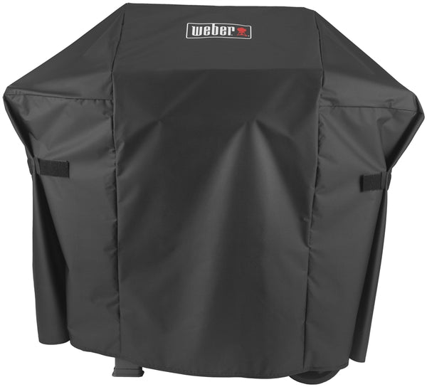 Weber 7138 Premium Grill Cover, 48 in W, 17.7 in D, 42 in H, Polyester, Black