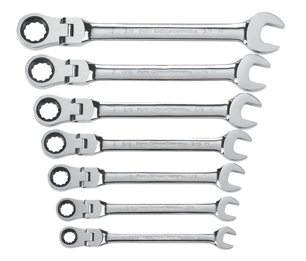 Wrench/ratchet Set Flx Sae 7pc