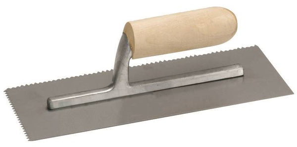 QLT 971 Trowel, 11 in L, 4-1/2 in W, V Notch, Straight Handle